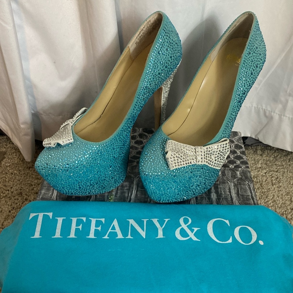 Crystal Tiffany colored heels